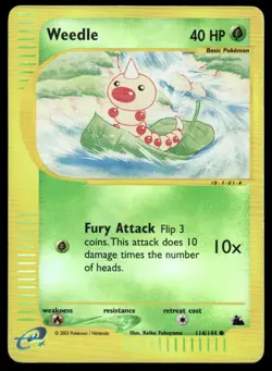 Pokemon Cards Weedle 114/144 Reverse Holo Skyridge Common LP - Image 1
