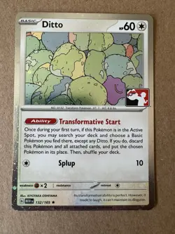 Ditto 132/165 Pokemon Prize Pack Series 6 Promo Card NM Play Stamp Holo - Image 1