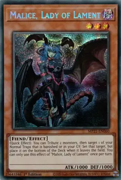 MP21-EN060 MALICE, LADY OF LAMENT SECRET RARE 1ST EDITION YuGiOh CARD - Image 1