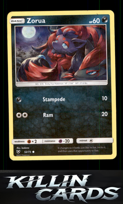 Zorua 52/73 Pokemon Common Shining Legends Card NM - Image 1