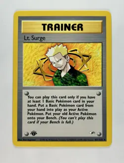 Lt. Surge 2000 Pokemon Gym Heroes 1st Edition #101/132 * Light Play - Image 1
