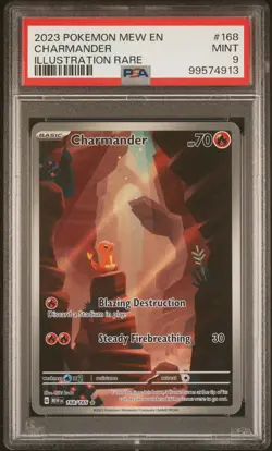 Charmander 168/165 Illustration Rare 151 Pokemon PSA 9 - Image 1
