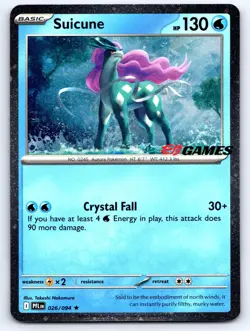 Suicune (Cosmos Holo) (Gamestop Exclusive) 026/094 Holo Pokemon NM - Image 1