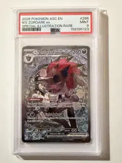 2026 POKEMON ASCENDED HEROES SPECIAL ILLUSTRATION RARE #286 N'S ZOROARK EX PSA 9 - Image 1