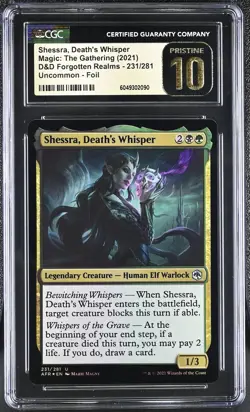 SHESSRA, DEATH'S WHISPER D&D Forgotten Realms Foil CGC Pristine 10 MTG EDH - Image 1