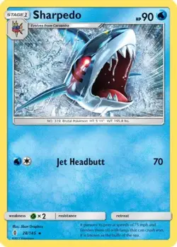 Sharpedo 28/145 R Guardians Rising LP Pokemon - Image 4