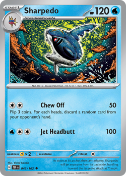 Sharpedo 043/162 UC Temporal Forces Reverse Holo NM/M Pokemon - Image 4