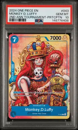 2024 ONE PIECE PROMOS #043 MONKEY D. LUFFY PSA 10 - Image 1