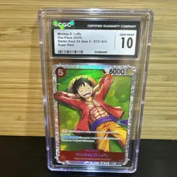 CGC 💎 mint 10One Piece 2025 Starter Deck ST21-014 Monkey D. Luffy PSA 10 - Image 1