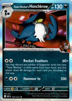 Team Rocket's Honchkrow 127/217 ME: Ascended Heroes Pokemon Card TCG - Image 1