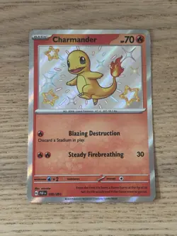 Pokemon Charmander 109/091 SV: Paldean Fates Shiny Rare Holo Card English - Image 1