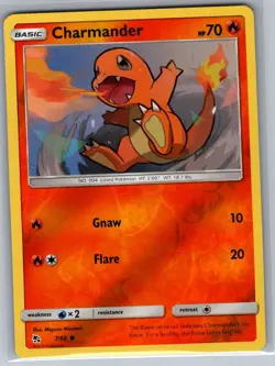 Charmander 7/68 Reverse Holo Hidden Fates - Pokemon Card - NM - Image 1