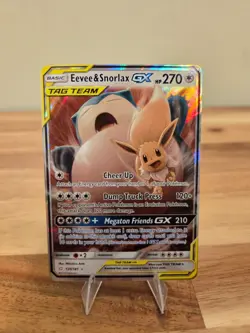 Pokemon TCG: Eevee & Snorlax GX 120/181 Sm-Team Up Holo Near Mint Holo Card - Image 1