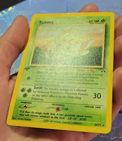 Yanma 36/75 Neo Discovery Rare 1st Edition Pokemon Card LP - Image 3