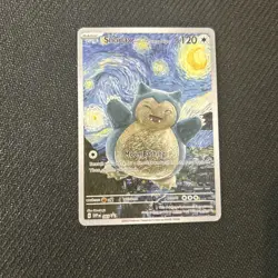 ✨Pokemon Snorlax Starry Night Van Gogh ACG Art Black Star Promo Card FAN Art - Image 1