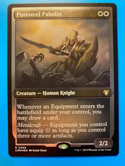 MTG 1x FOIL ETCHED Puresteel Paladin 469 Commander Masters Magic Gathering x1 NM - Image 1