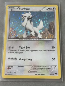NEAR MINT Pokemon Furfrou 12/12 McDonald's 2014 Holo Promo Basic 90 HP English - Image 1