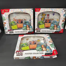 3x Pokemon 151 Poster Collection- Poster & Promos OPEN BOX - Image 1