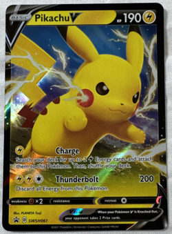 Pikachu V SWSH061 Holo Promo Sword & Shield Promo Pokemon Near Mint - Image 1