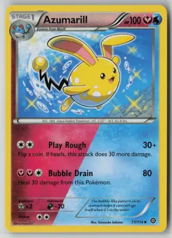 Azumarill 77/114 Pokemon TCG Trainer XY - Steam Siege Regular (Light Play) LP 4 - Image 1