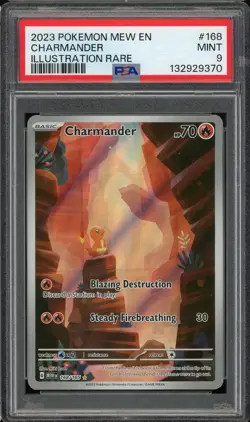 2023 POKEMON MEW EN #168 CHARMANDER MINT PSA 9 IR - Image 1