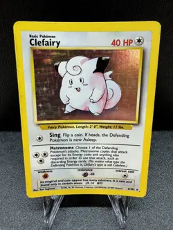 Pokemon Clefairy Holo Rare 005/102 Base Set Unlimited - 1999 WotC Vintage - Image 1
