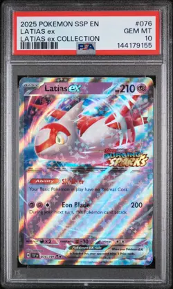 2025 POKEMON SSP EN-SURGING SPARKS LATIAS EX COLLECTION #076 LATIAS EX PSA 10 - Image 1