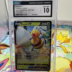2022 POKEMON ASTRAL RADIANCE - HOLO #001/189 BEEDRILL V CGC 10 GEM MINT - Image 1