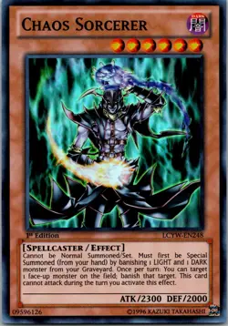Yugioh Chaos Sorcerer LCYW-EN248 1st Edition Super Rare NM - Image 1