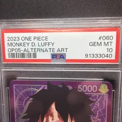 One Piece OP05-060 Alt Art Leader Luffy Alternate Parallel English PSA 10 - Image 2