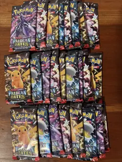 25x Paldean Fates Booster Pack Lot 25 FACTORY SEALED PACKS Pokemon TCG - Image 1