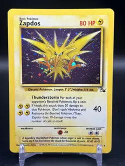 1999 Pokemon Fossil Zapdos Holo Cosmos Thunderstorm Deck 15/62 English NM - Image 1