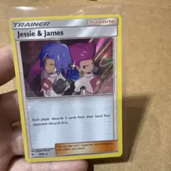 Jessie & James 58/68 Hidden Fates Holo Rare Pokemon Trainer Team Rocket Sleeved - Image 1