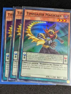 Yugioh - 3x Timegazer Magician YS14-EN010 1st Edition Super Rare NM - Image 1