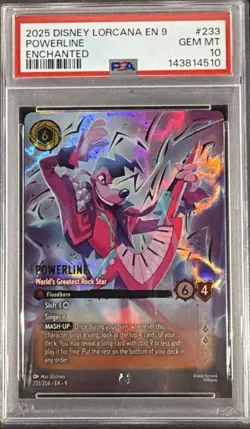 2025 DISNEY LORCANA EN 9-FABLED POWERLINE - WORLD'S GREATEST ROCK STAR PSA 10 - Image 1