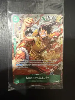 Monkey.D.Luffy P-135 Winner Stamp OP16 Pre-Release Event Promo Card Sealed - Image 1