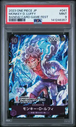 2023 ONE PIECE JAPANESE PROMOS BANDAI CARD GAME FEST #041 MONKEY D. LUFFY PSA 9 - Image 1