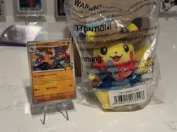 SEALED Pokemon Exclusive Chicago Field Museum Promo Card,Pikachu Plushy Keychain - Image 1