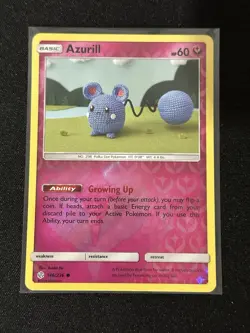 Azurill 146/236 Reverse Holo Sun & Moon Cosmic Eclipse Pokemon Card 2019 LP - Image 1