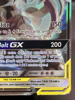Pokemon TCG Pikachu & Zekrom GX Black Star Promo Card SM168 Full Art Holo Rare - Image 4