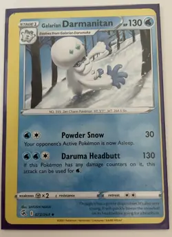 Galarian Darmanitan 072/264 Fusion Strike Miscut Card See Picture - Image 1