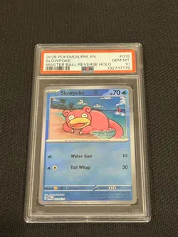 2025 POKEMON PRE EN-PRISMATIC EVOLUTIONS #018 SLOWPOKE PSA 10 - Image 1