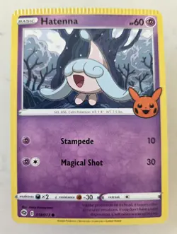 Pokemon TCG *Crimp Error* Hatenna 018/073 Trick or Trade Regular - Image 1