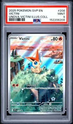 Pokemon 2025 SVP EN-SV Black Star Promo 208 Victini Illustration Rare - PSA 9 - Image 5