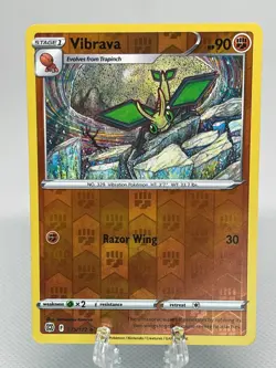 Pokemon TCG Vibrava Sword & Shield Brilliant Stars 075/172 Reverse Holo NM - Image 1