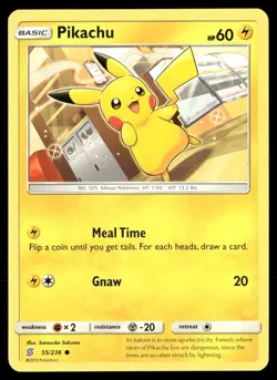 Pikachu 55/236 Common Unified Minds Pokemon Near Mint - Image 1