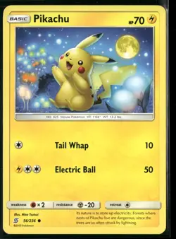 Pikachu 56/236 Common Unified Minds Pokemon Near Mint - Image 1