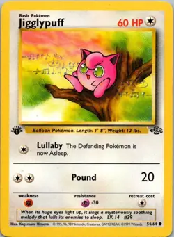 Jigglypuff 54/64 Common Jungle Pokemon 1st Edition Moderately Played - Image 2