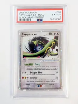 2006 Pokemon #039 Rayquaza EX Holo Black Star Promo PSA 6 - Image 1