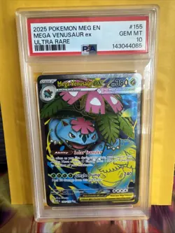 2025 POKEMON MEG EN-MEGA EVOLUTION ULTRA RARE #155 MEGA VENUSAUR EX PSA 10 - Image 1